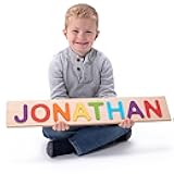 Fat Brain Toys Fat Brain Toys Wooden Personalized Name Puzzles for Toddlers 1-3+, Custom Puzzles, Flat Rate up to 9 Letters