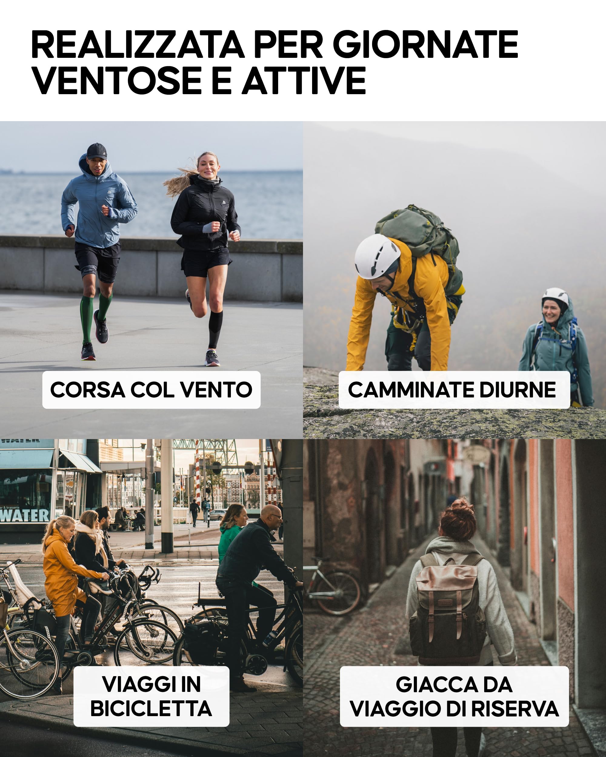 DANISH ENDURANCE Giacca a Vento Donna, Traspirante, Antivento per Running, Trekking, Ciclismo