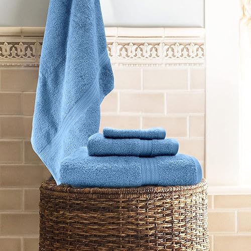 Miniatura 7 de DAN RIVER SKR Ride - Juego de 8 toallas de baño de algodón 100 % lujoso, máxima comodidad y absorción para baño, juego de toallas de baño de lujo