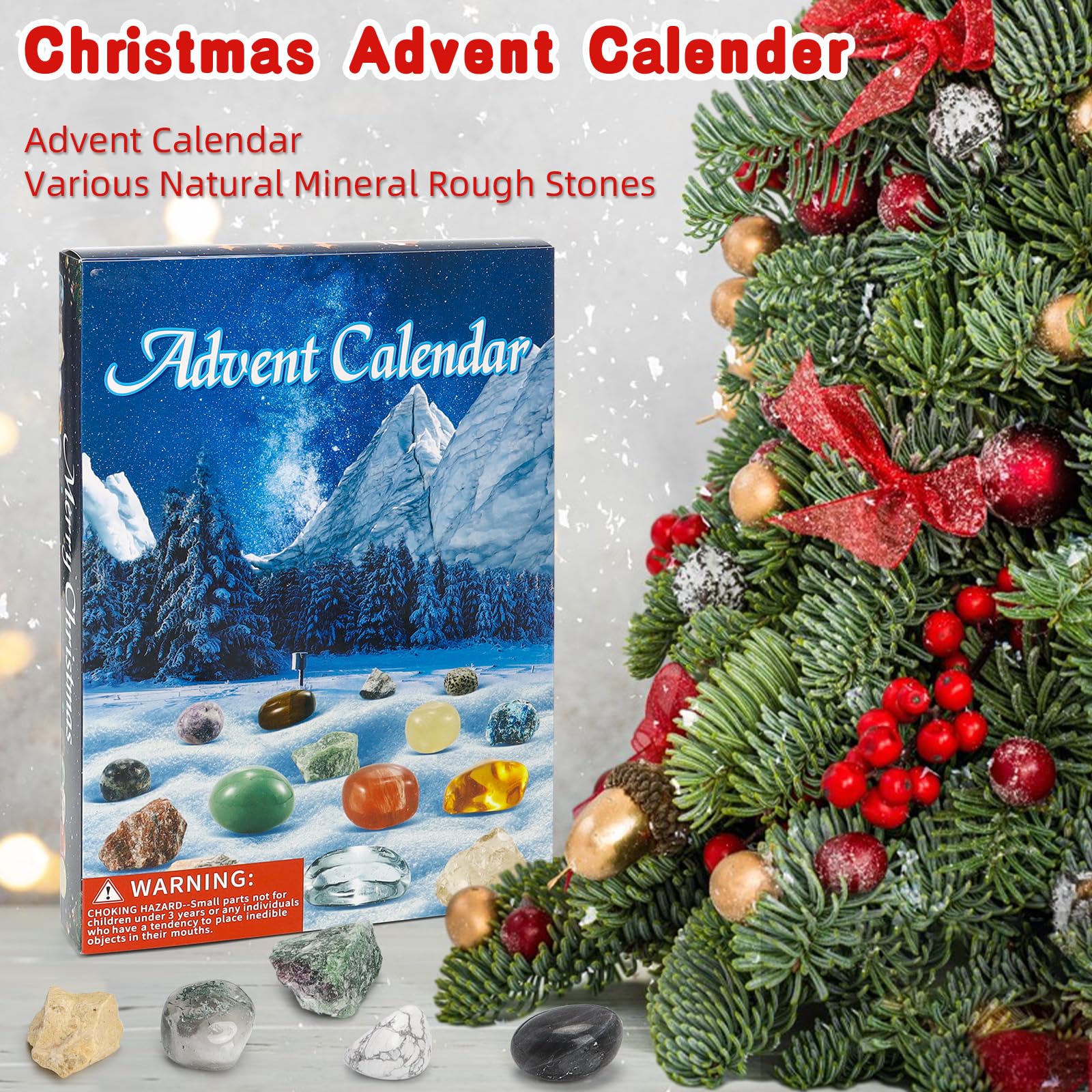 Aitsite Kalendarz adwentowy 24 Days of Discovery, dziewczęcy kalendarz adwentowy z kryształami, kalendarz adwentowy National Geographic, prezent dla rodziny i przyjaciół