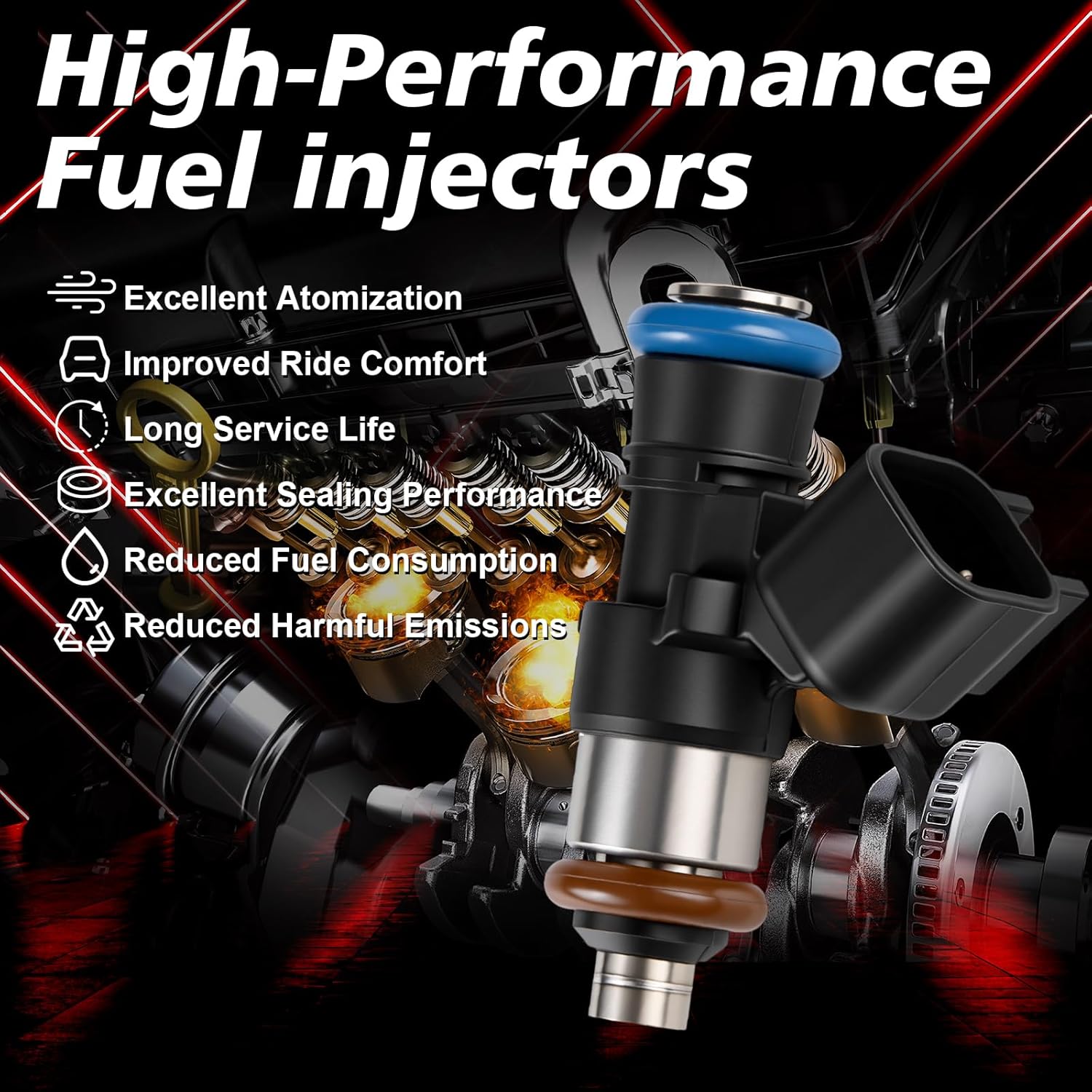 Set of 6 Fuel Injectors Compatible with 2008 2009 2010 2011 2012 Ford Taurus 3.5L 2007 2008 2009 2010 Edge 3.5L Flex Fusion for:2008-2015 Mazda CX9 for:Lincoln MKZ MKX 0280158091 V6