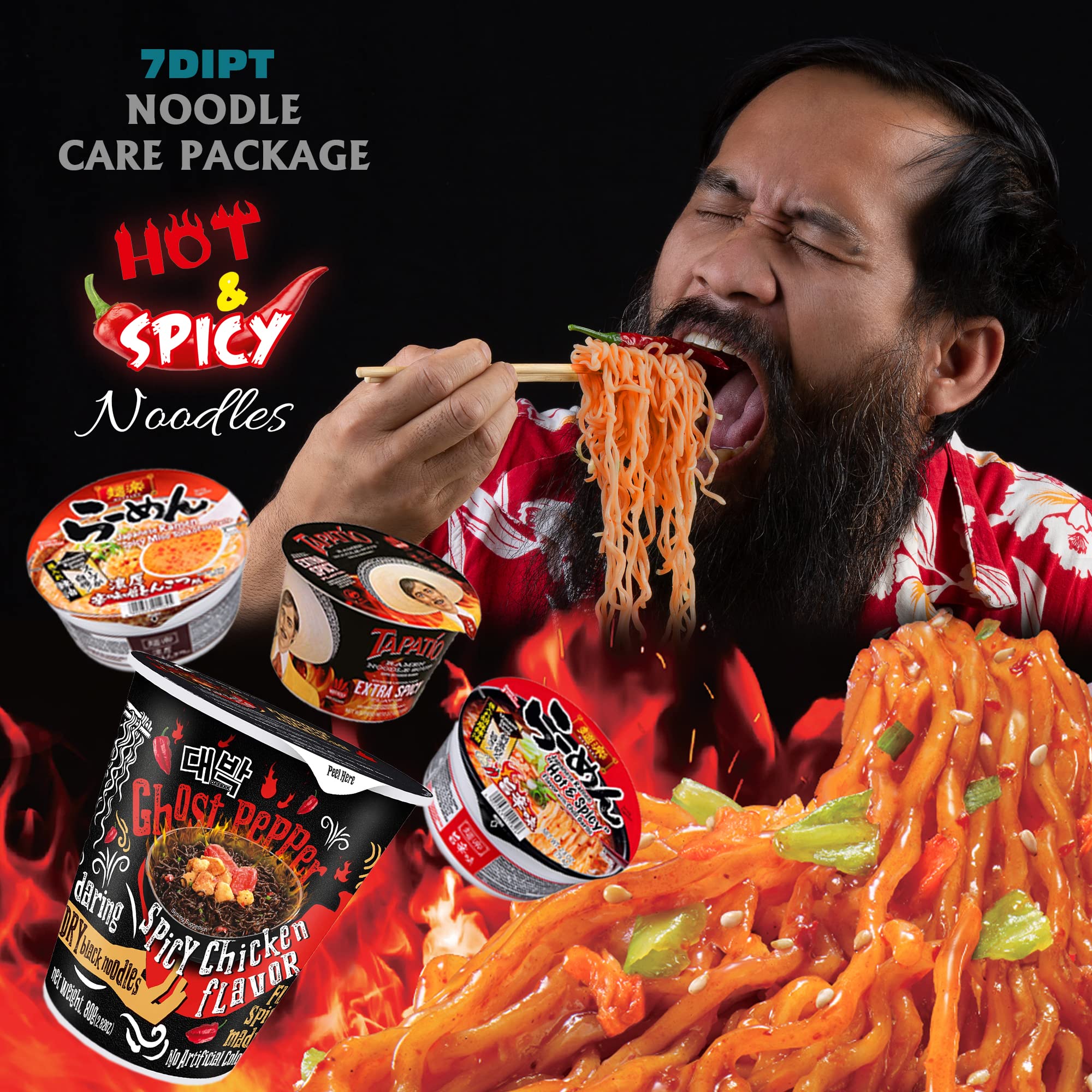 amazon-com-7dipt-hot-spicy-asian-instant-noodle-box-w-fortune-cookie-chopsticks-nissin-samyang-mama-acecook-kung-fu-ottogi-hot-spicy-15-pack-grocery-gourmet-food