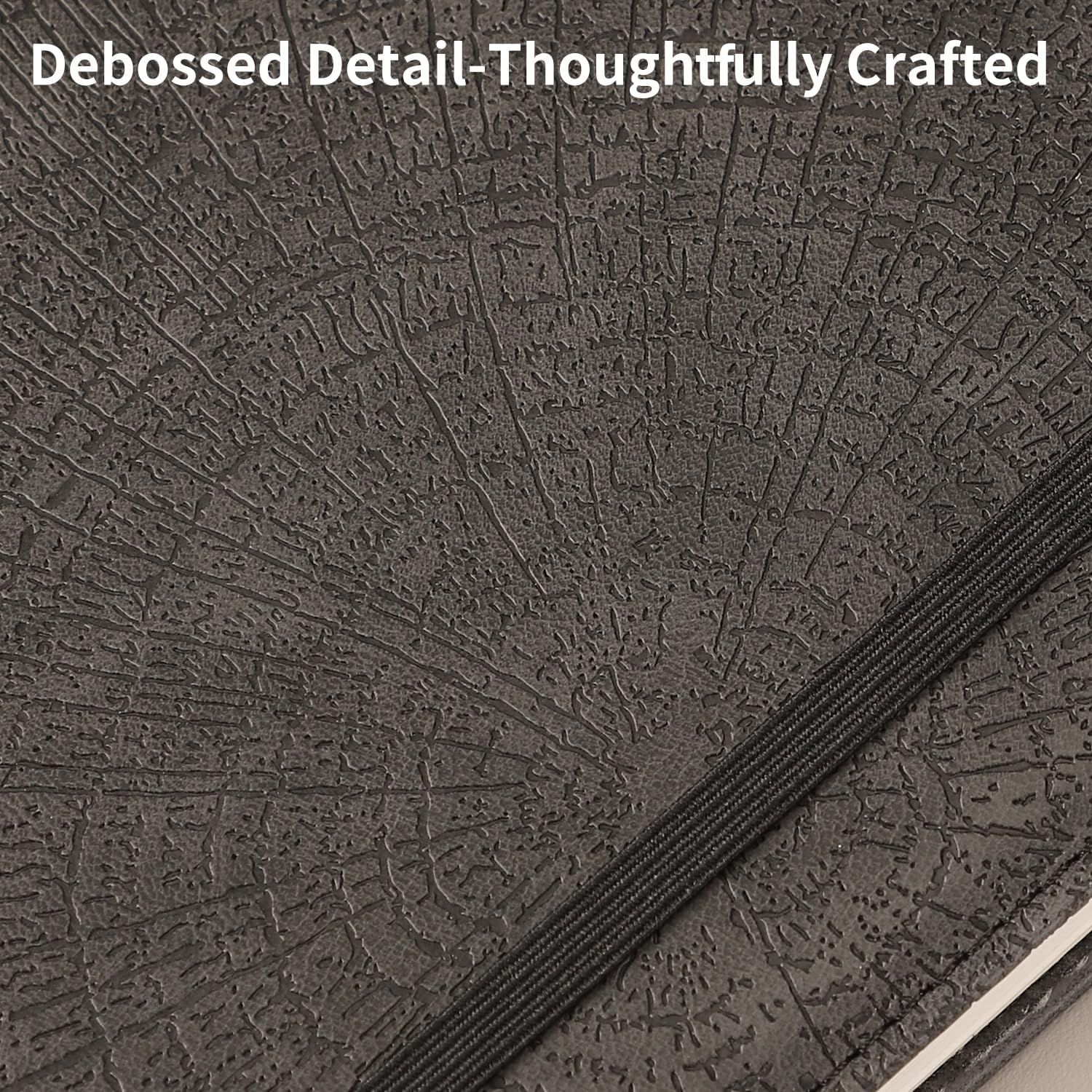Lined Journal Notebook,256 Pages,A5 Size (5.7'' x 8.3''),Vintage Tree Growth Rings Leather Hardcover Journal,100 GSM Thick Paper,for Daily,Work,School,Note Taking((Black) image 2