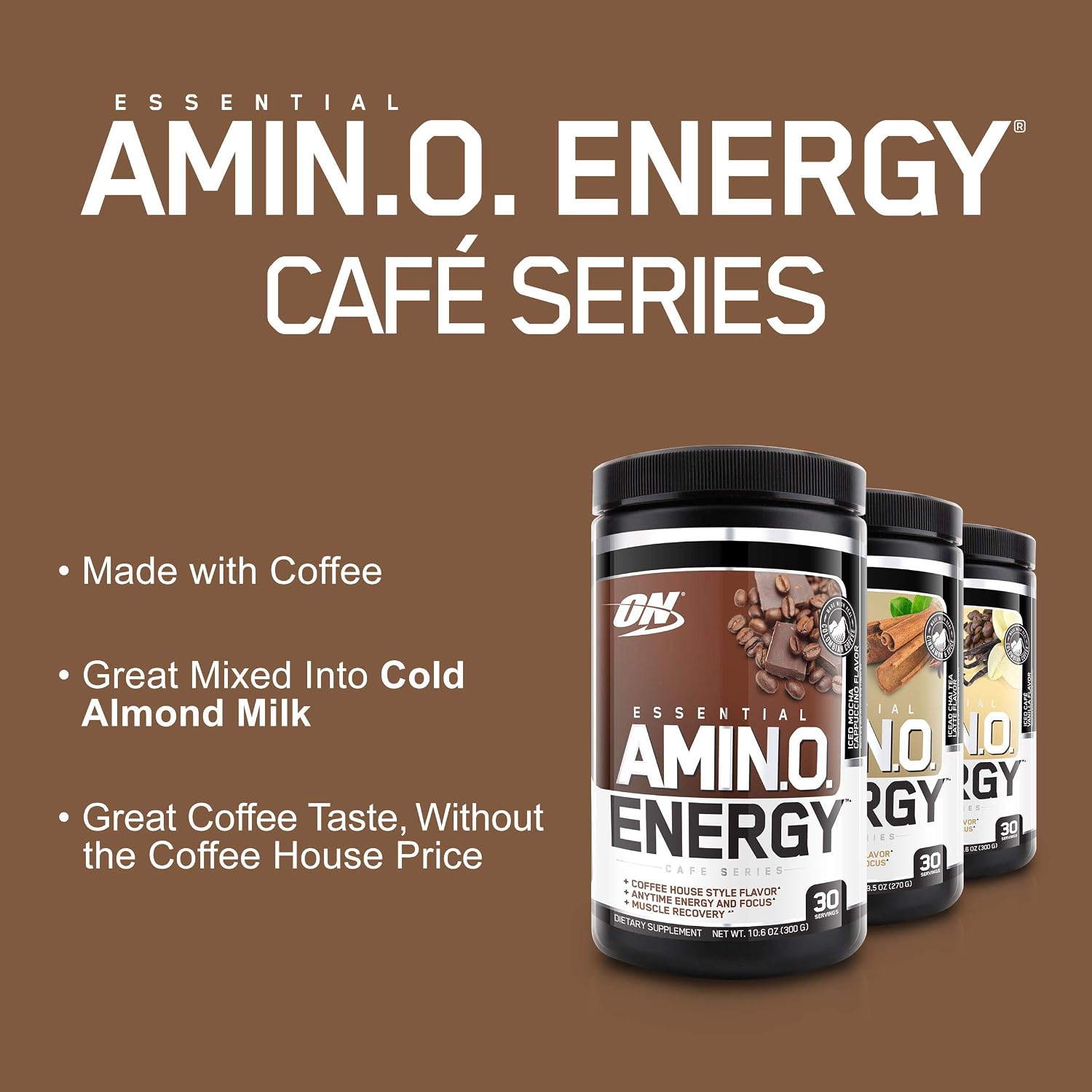 Optimum Nutrition Amino Energy - Pre Workout with Green Tea, BCAA, Amino Acids, Keto Friendly, Green Coffee Extract, Energy Powder - Iced Chai Tea Latte, 30 Servings
