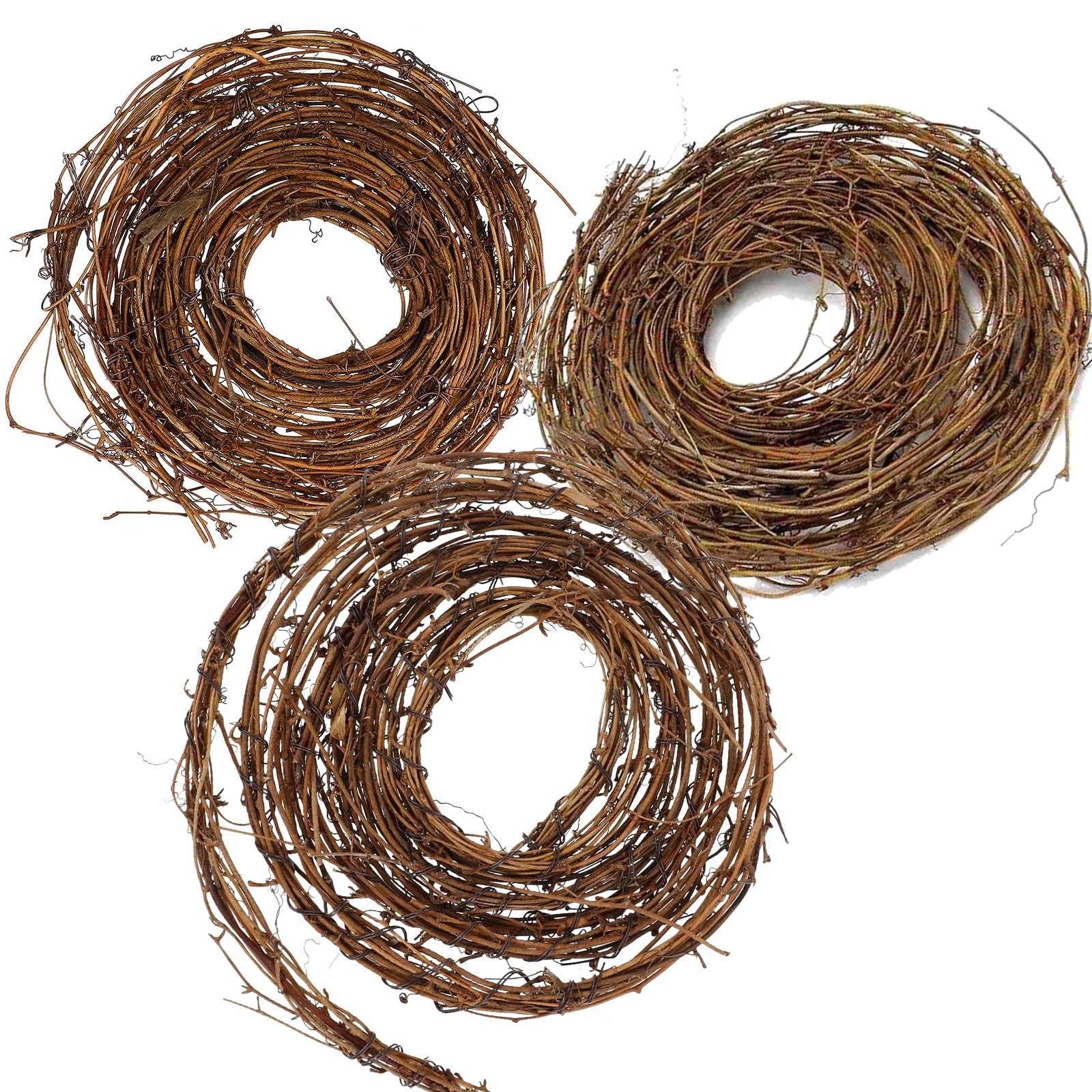 DIY Crafts Natural Grapevine Twig Garland Wreaths Decor 15-Feet for Wedding House Holiday Door Wall Decor (3PCS Green)