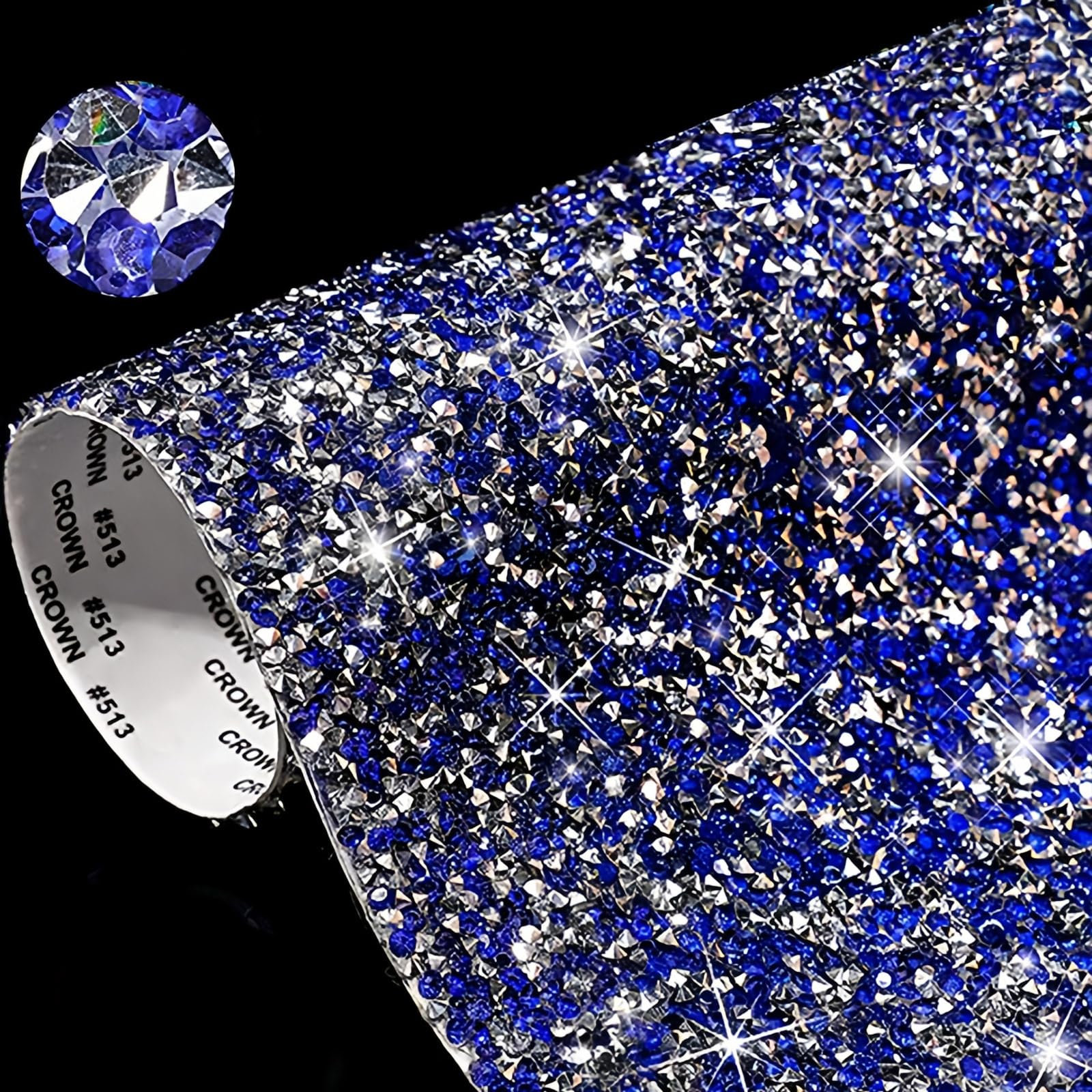 Calcomanías de diamantes brillantes, el toque autoadhesivo azul para decorar tus regalos de boda
