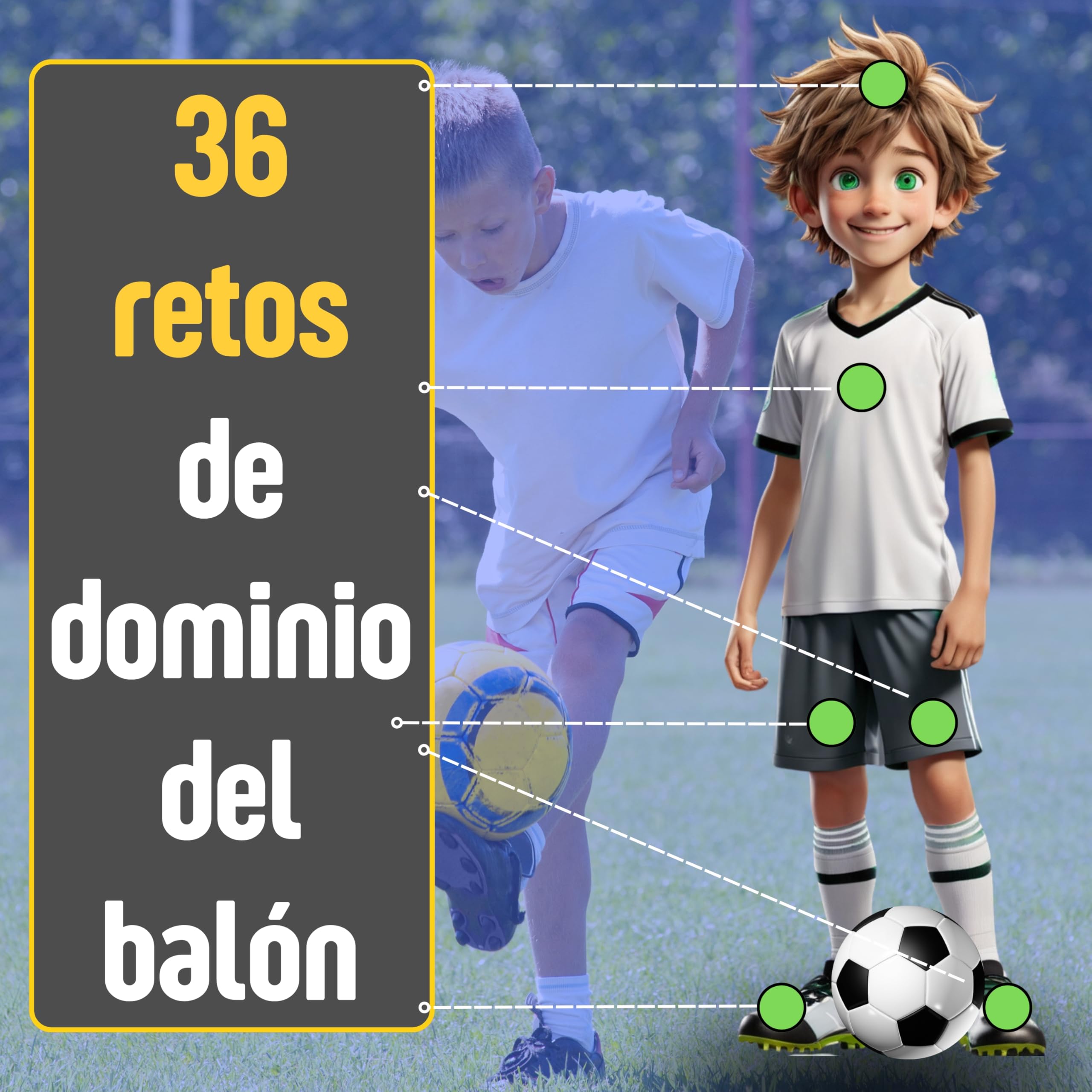 TOCS Mago del balón | Ejercicios de fútbol para niños | 36 retos de toques con el balón | Mejora tu técnica | Anota y supera tus récords | Regalo 8,9,10 y 11 años | Tu entrenamiento en forma de juego
