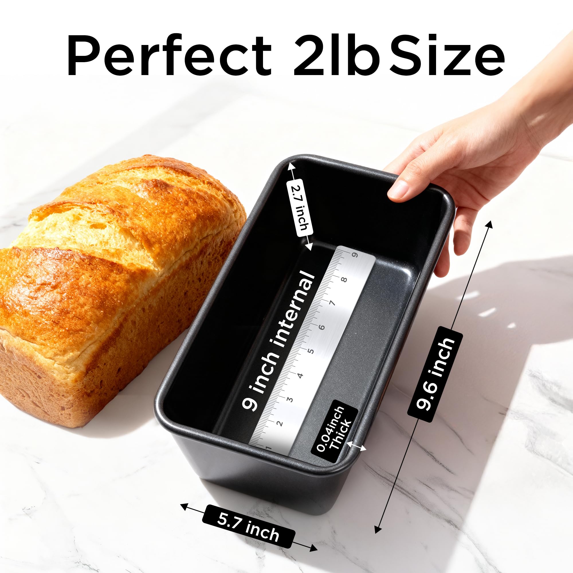Wrenbury Pro-Set mit 2 Kastenformen mit Antihaftbeschichtung, 0.5 kg und 0.9 kg Kastenform, hohe Leistung, doppellagig, BPA-frei, antihaftbeschichtet, Backform für Brot und Kastenform zum Backen
