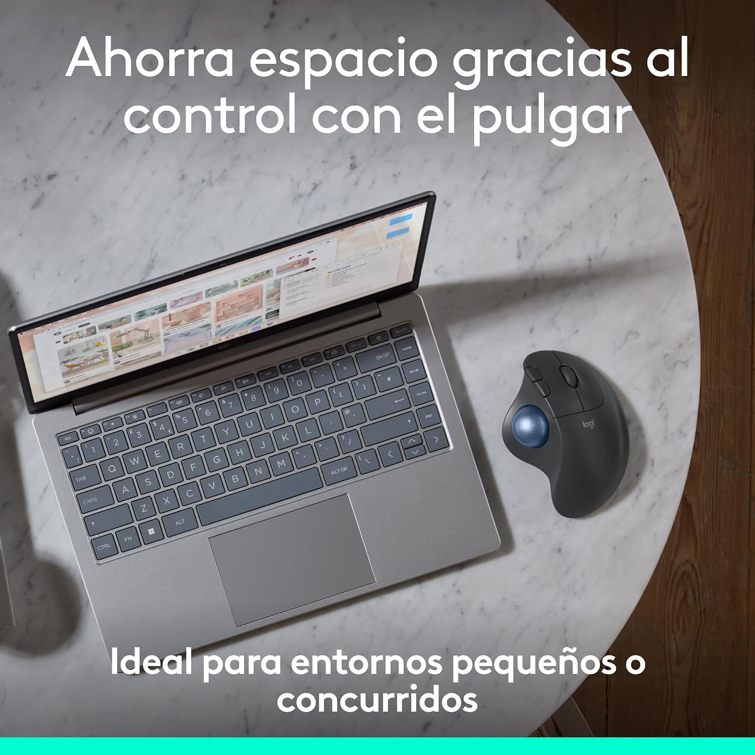 Logitech Ergo M575S ratón con trackball inalámbrico, ratón ergonómico inalámbrico con Bluetooth y Llave USB cifrada, Control cómodo con el Pulgar, Seguimiento Fluido y preciso, para PC/Mac – Grafito 9