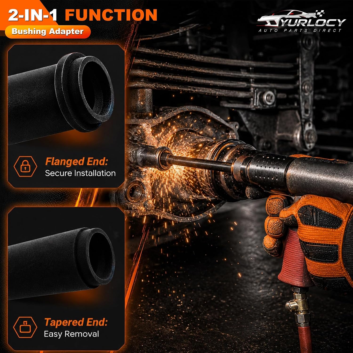 29090+29450 Truck Anchor Pin Bushing Kit, 3PCS Heavy Duty Drivers Set - 11-1/2" Long & 7" Short Drivers, Compatible with 1-3/8" Anchor Bushings, Professional Truck Suspension Repair Tool