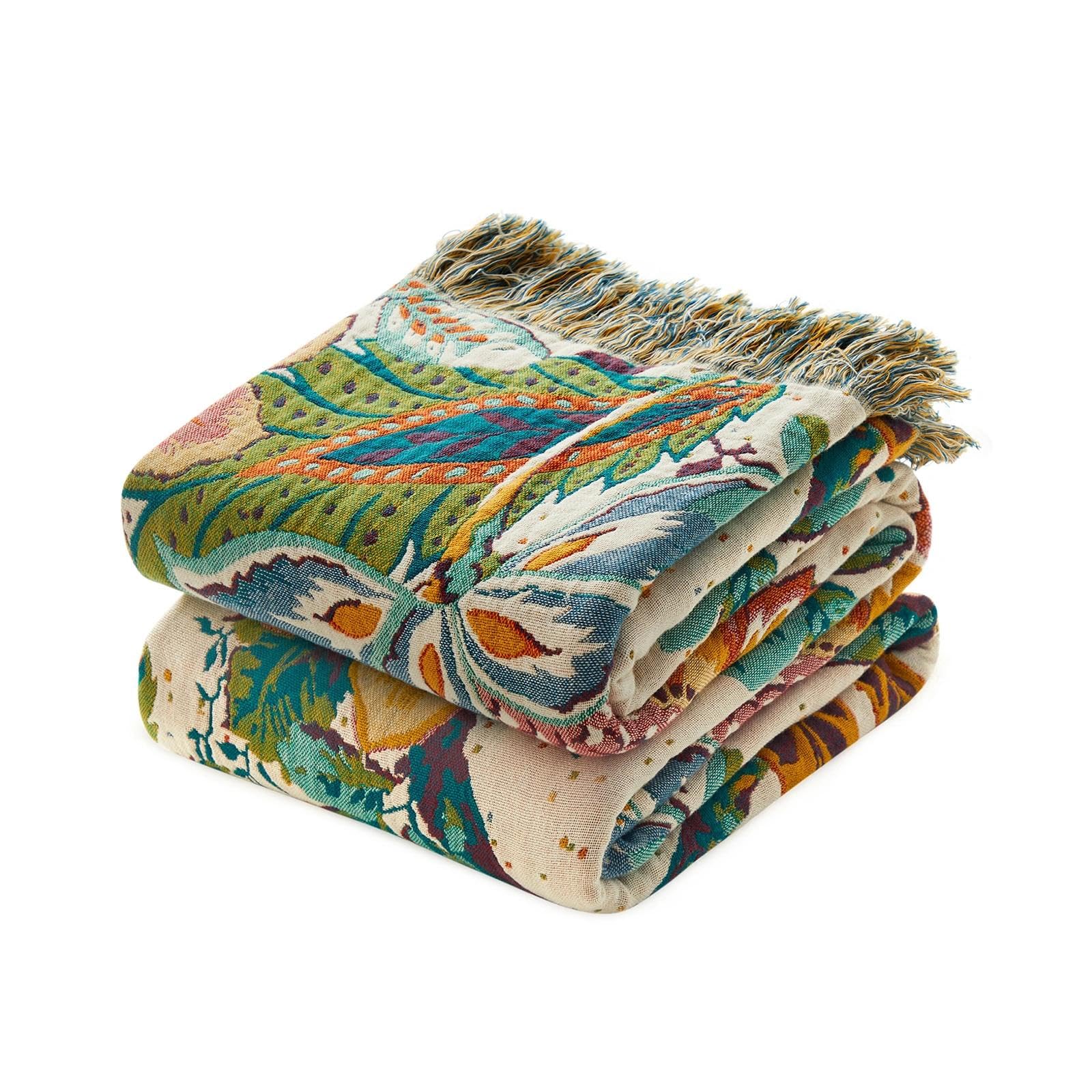 LUTBM Boho Throw Blanket for Bed 60"x80", All Season Cotton Couch Blankets