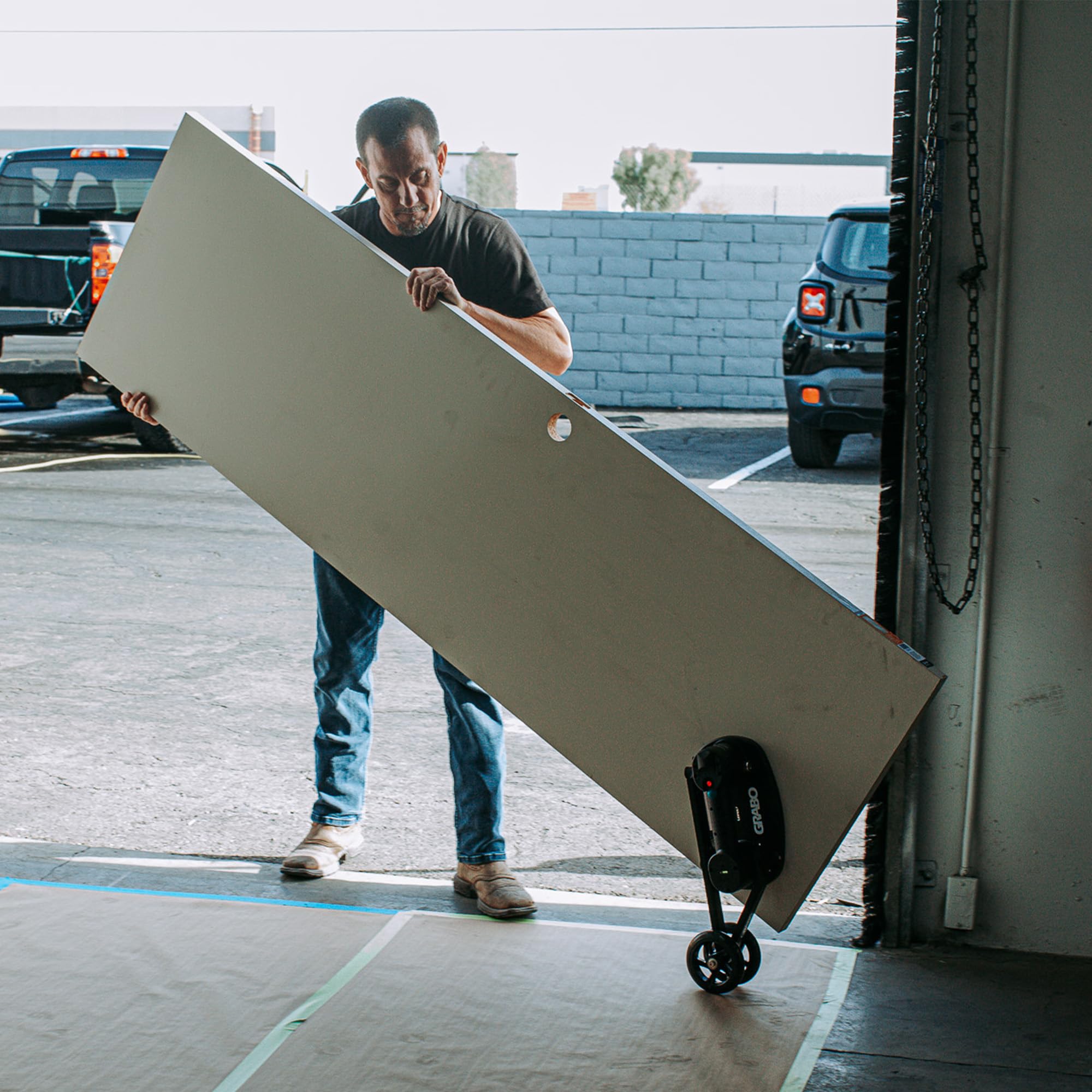 GRABO Roller bis 80 kg belastbar – Für GRABO & FLEX Modelle – Profi Zubehör für Vakuumheber – Müheloses Bewegen und präzises Positionieren schwerer Platten – Schnelle Montage dank Federbolzen-System