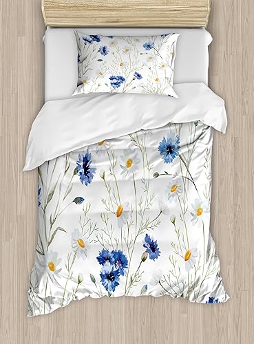 Miniatura 408 de Ambesonne Juego de funda de edredón de brújula, ilustración de mapa del mundo, marinero marítimo, equipo de vida monocromático, juego de ropa