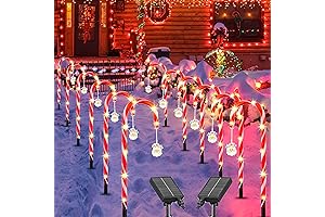 Christmas Yard Outdoor Light Decor Outdoor 12pcs Candy Cane Lights Solar Waterproof