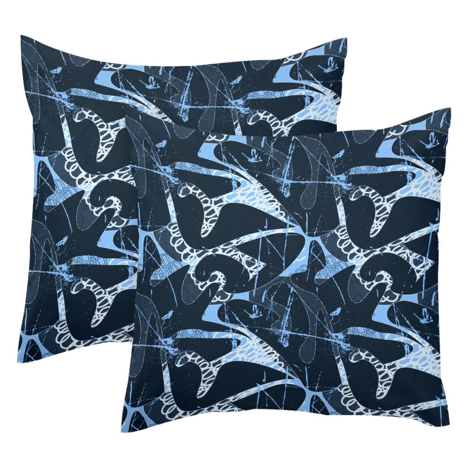 Housse de coussin velours vagues abstraites 50x50cm haut de gamme finition soignee pour fauteuil