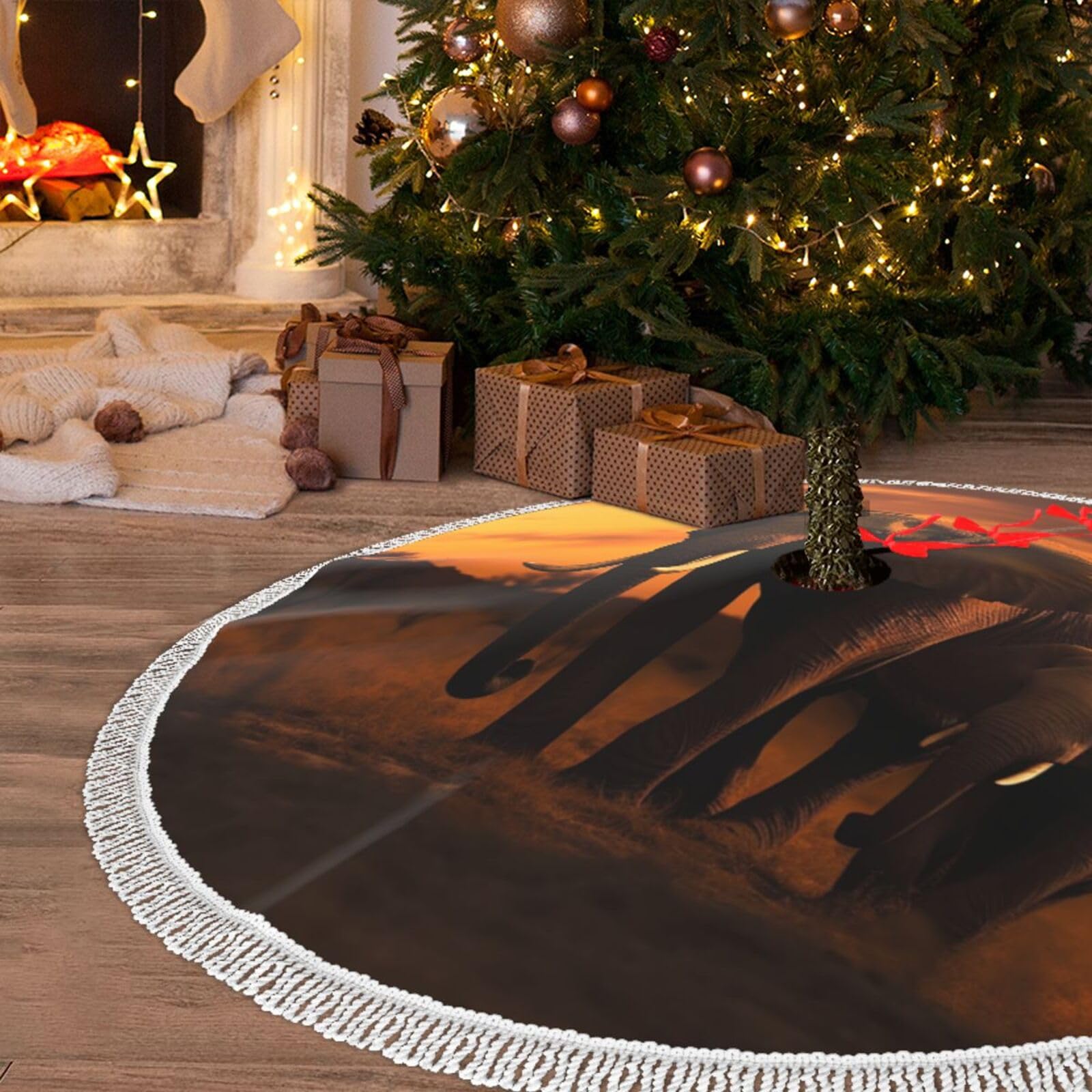 Jupe de sapin de Noël pour célébrer la magie de la complicité familiale