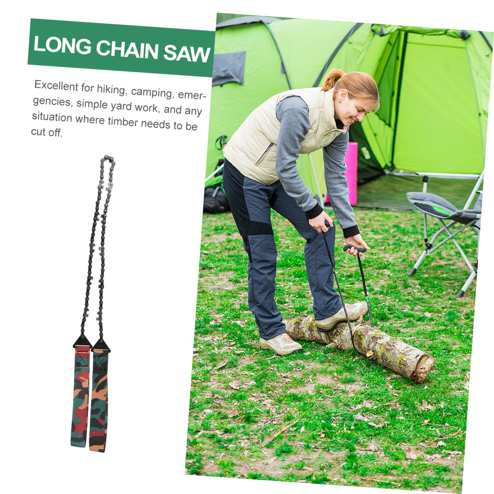 TOYANDONA 2 Pièces Scie à Chaîne Manuelle Pliante Corde Tressée pour Camping et Randonnée Outil de Jardinage et Pratique