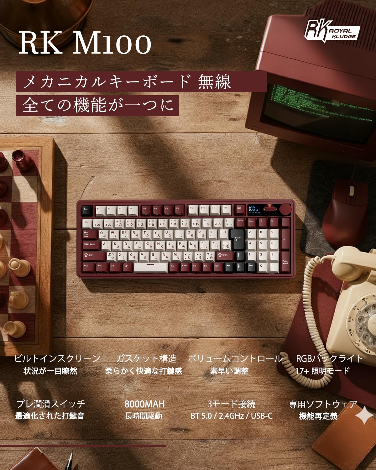 Amazon | 【Amazon.co.jp限定】RK ROYAL KLUDGE M100 ワイヤレス