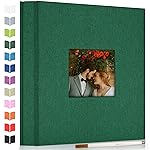 Artfeel Photo Album Self Adhesive Scrapbook Album for 3x5 4x6 5x7 8x10 Pictures,40 Pages Linen Cover with Display Window DIY Photo Book,Ideal Gifts for Family Travel Wedding Baby
