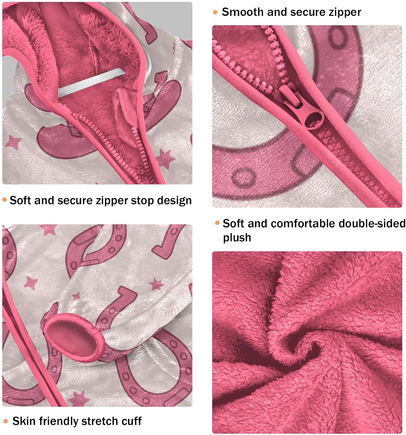 ALAZA Pink Hats Pattern Hoodie Jacket for Girls Toddler Fleece Zip Up Coat Plush Jacket Long Sleeve Outerwear for 3 Years