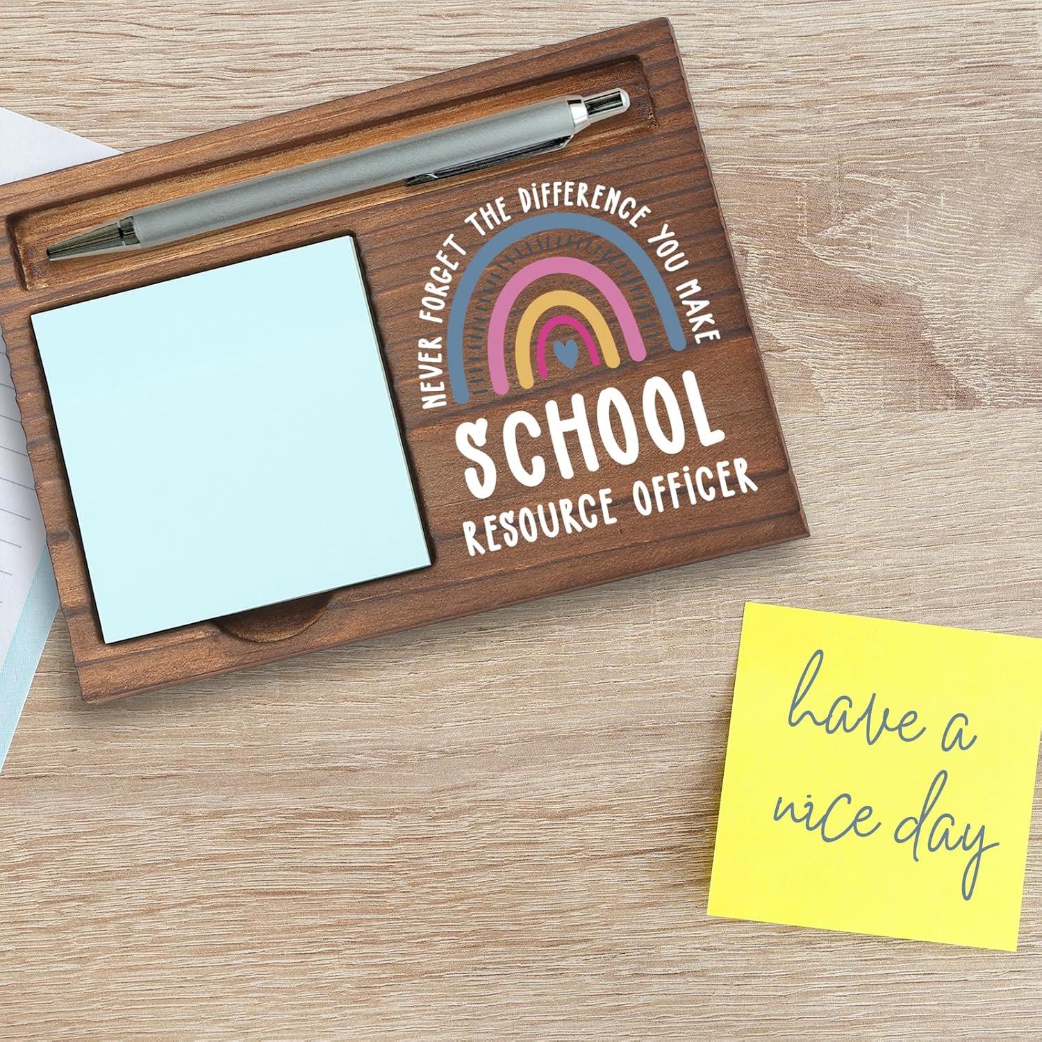 School Resource Officer Gifts Sticky Note Holder, Thank You Gift for Safety Officer, Campus Security or School Police, Education Appreciation Week, Graduation Holiday Recognition PB019 image 5