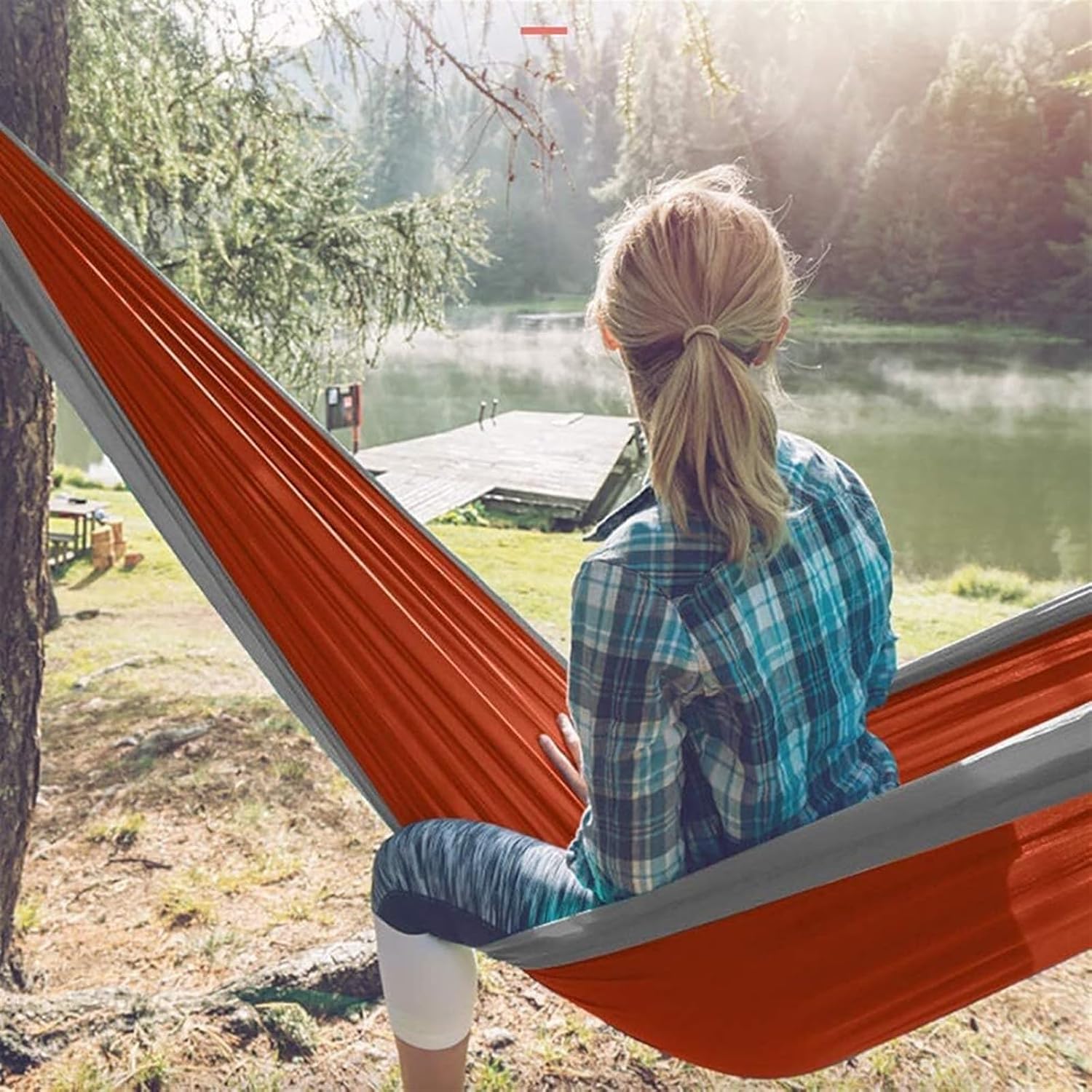 Outdoor Hammock, Single Camping Hammock, Nylon Parachute Material, 300x200 Cm, Portable Travel Hammock