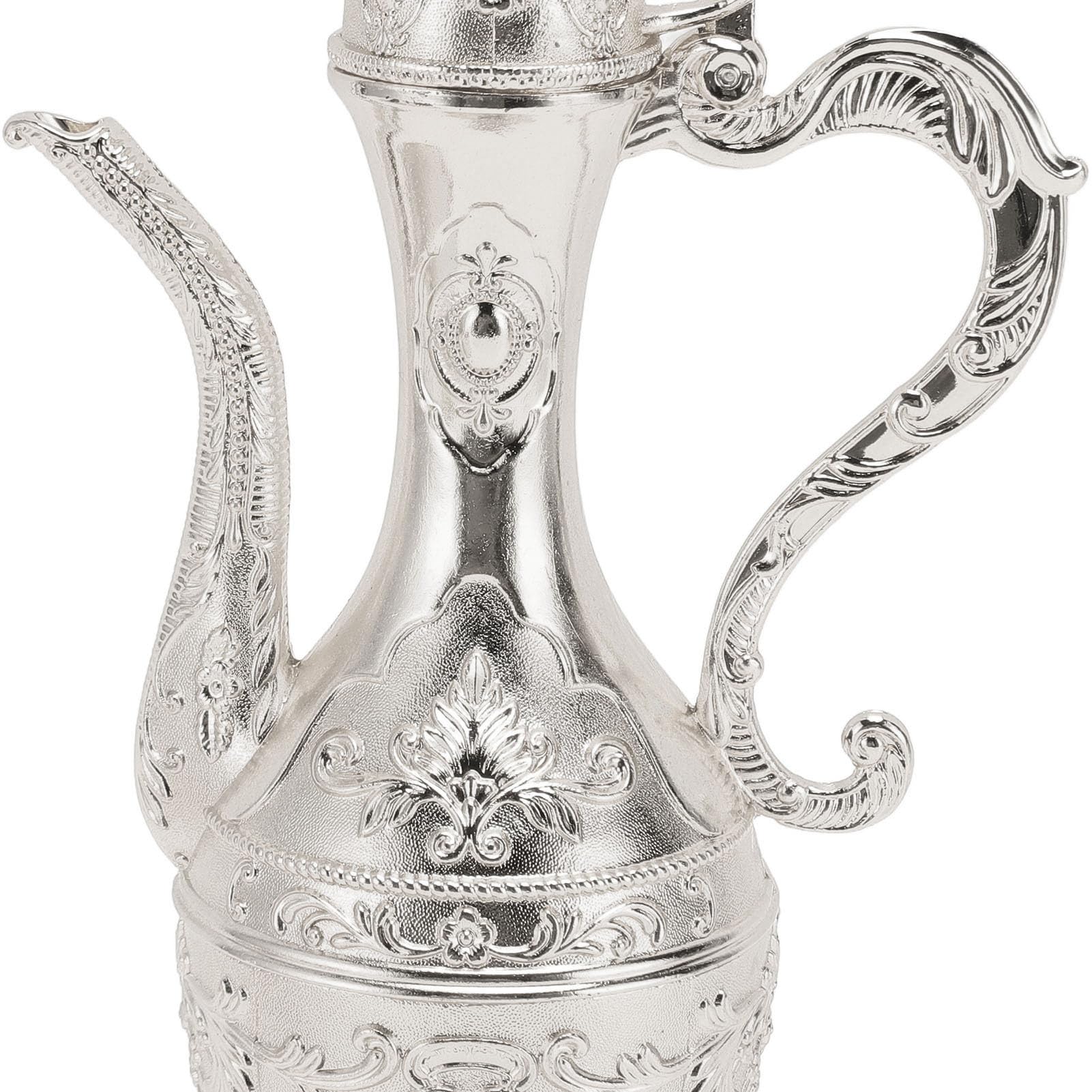 Service à thé Turc, Cafetière Turque Vintage avec 6 Tasses à café et Plateau à thé, Kit de Pot à Vin en Métal en Alliage de Zinc, Pichet en Verre à Vin Européen pour la Maison,