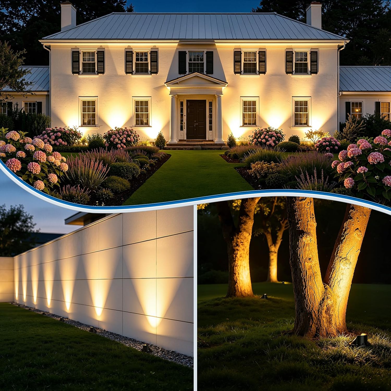 MEIHUA Low Voltage Landscape Lighting LED Well Lights, 12W In-Ground Lights