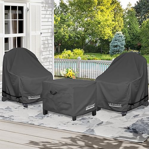 Miniatura 6 de ULTCOVER Funda impermeable para otomana de patio, cuadrada, para exteriores, tamaño 22 pulgadas de largo x 22 pulgadas de ancho x 18 pulgadas de