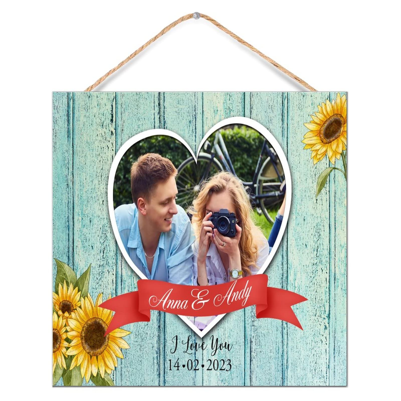 Placa de madera de San Valentín como detalle romántico para bodas y fiestas