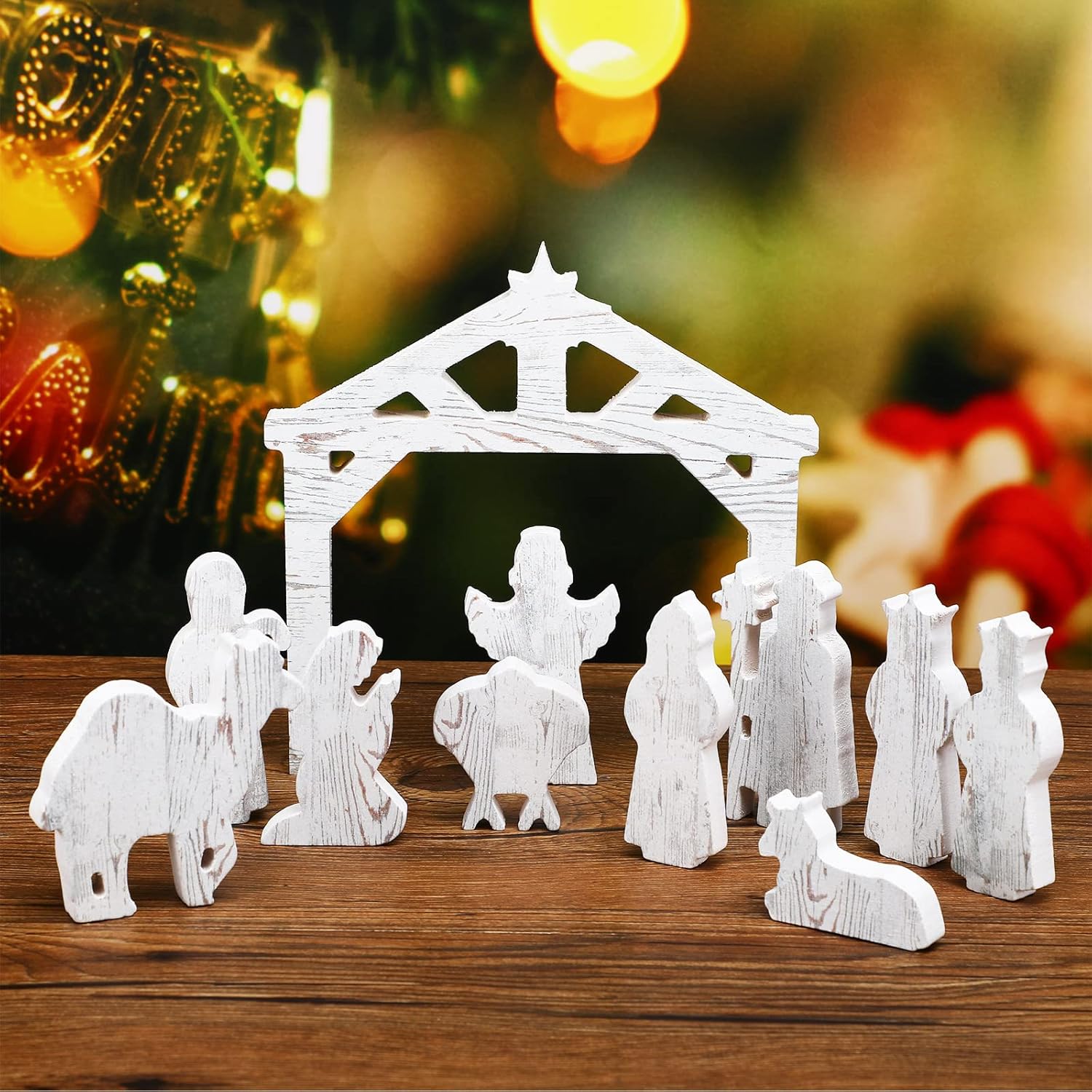 11 Pcs Wooden Nativity Scene Set Kids Mini People Zimbabwe Ubuy