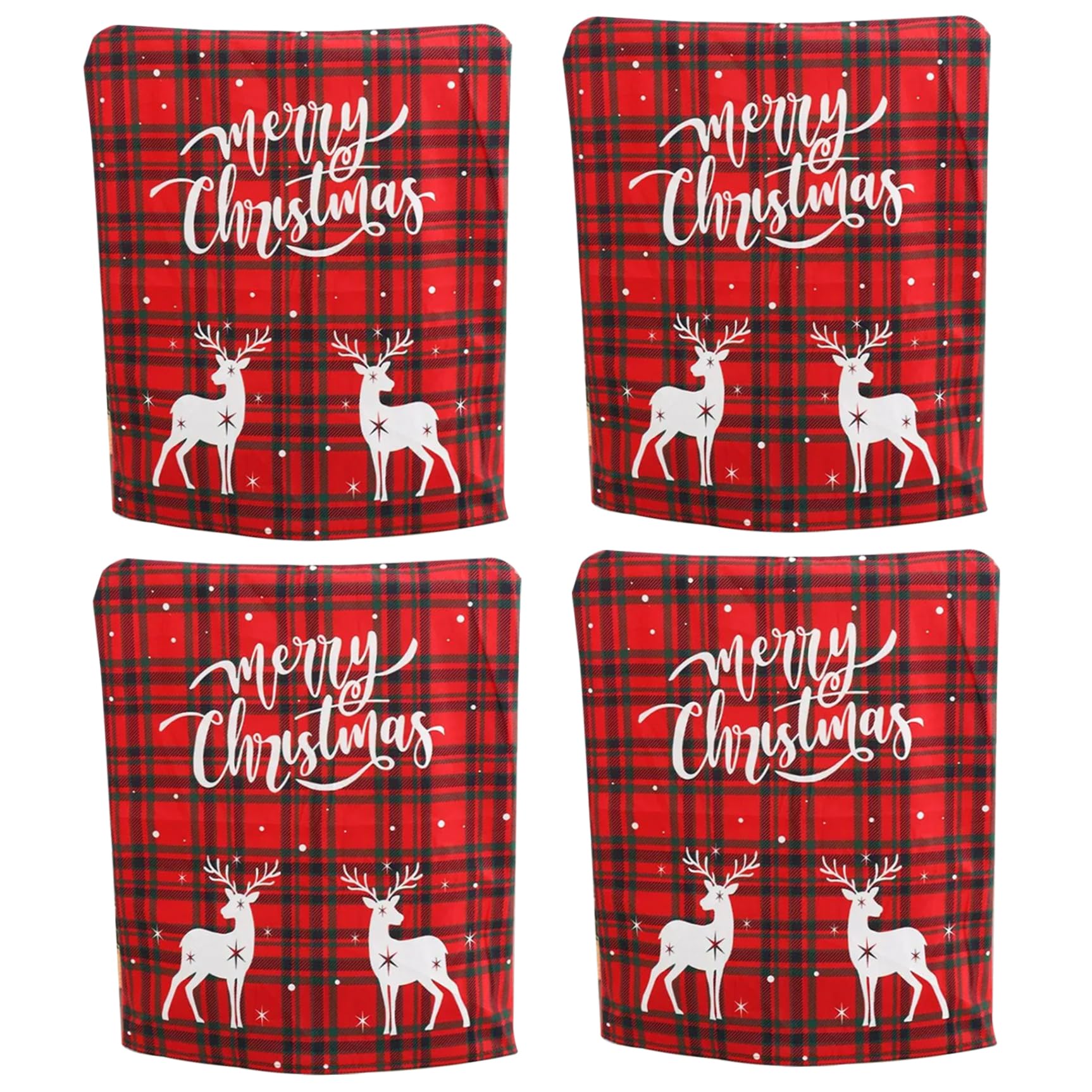 Housses de chaise Noël pour repas de fête lot de 4 couvre-chaises renne mignon NIDONE