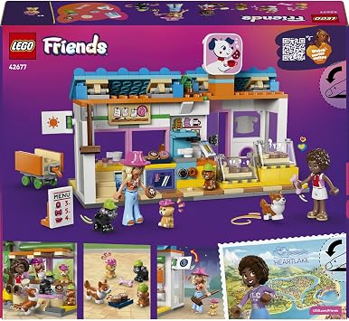LEGO Friends Köpek Ödülleri Pastanesi 42677 | 6 Yaş ve Üzeri Çocuklar için Aliya ve Sage Mini Bebekleri İçeren Oyuncak Yapım Seti, Hediye Fikri (278 Parça)
