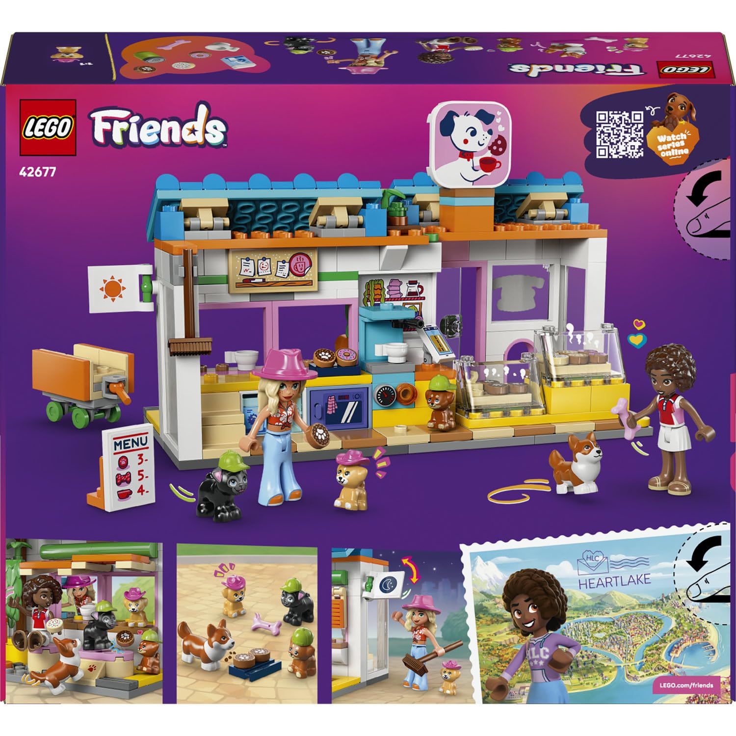 LEGO Friends Köpek Ödülleri Pastanesi 42677 – 6 Yaş ve Üzeri Çocuklar için Aliya ve Sage Mini Bebekl