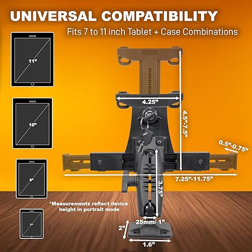 Miniatura 3 de iBOLT TabDock Dock'n Lock Bizmount - Soporte de base de taladro de bloqueo industrial resistente para todas las tabletas de 7 a 10 pulgadas - para