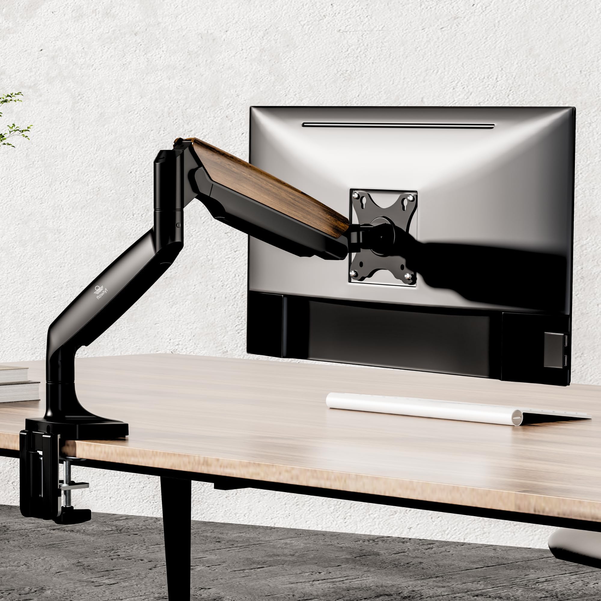 Heavy Duty Premium Monitor Arm | 17-45" Screen Monitor mount| Gas Spring| Height Adjustability|360 Degree Rotation|2 STEP Installation |VESA Complaint|2 Way Wire Manager| 16 KG Weight Capacity