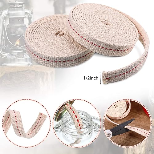 Miniatura 9 de 5 rollos de mechas de lámpara de aceite planas con puntada para lámparas de aceite y quemadores de velas, 30 pies (morado, 12 pulgada)