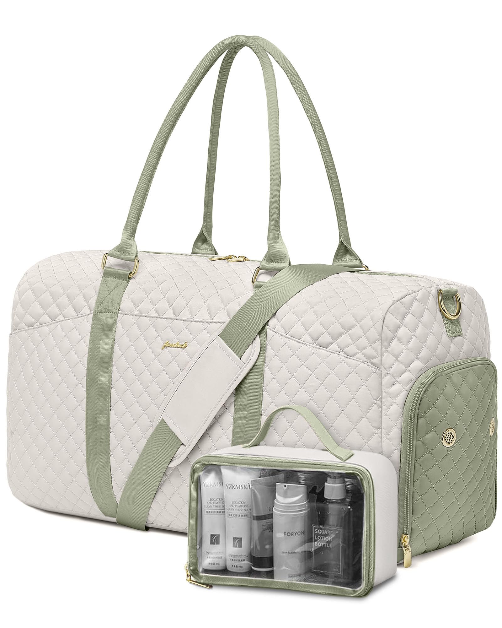 Large Duffle Bag for Travel: 40L Womens Weekender Bag with Shoe Compartment
