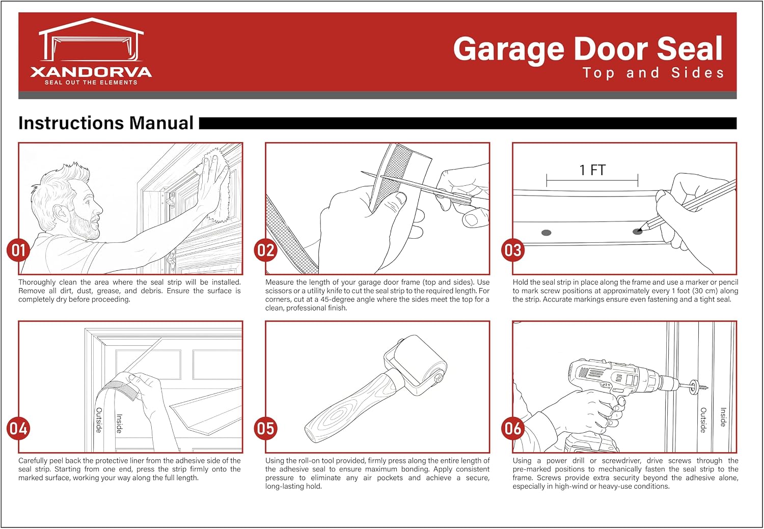 40ft Garage Door Seal Top and Sides – Premium Heavy Duty Weather Stripping Door Seal – Extreme-Temp TPE Garage Door Insulation Kit – Alien Draft Seal Strip with Roller & Screws