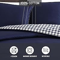 Vista 6 de Eddie Bauer - Juego de edredón Twin, ropa de cama de algodón reversible con funda a juego, prelavado para mayor suavidad (Kingston Navy, Twin)