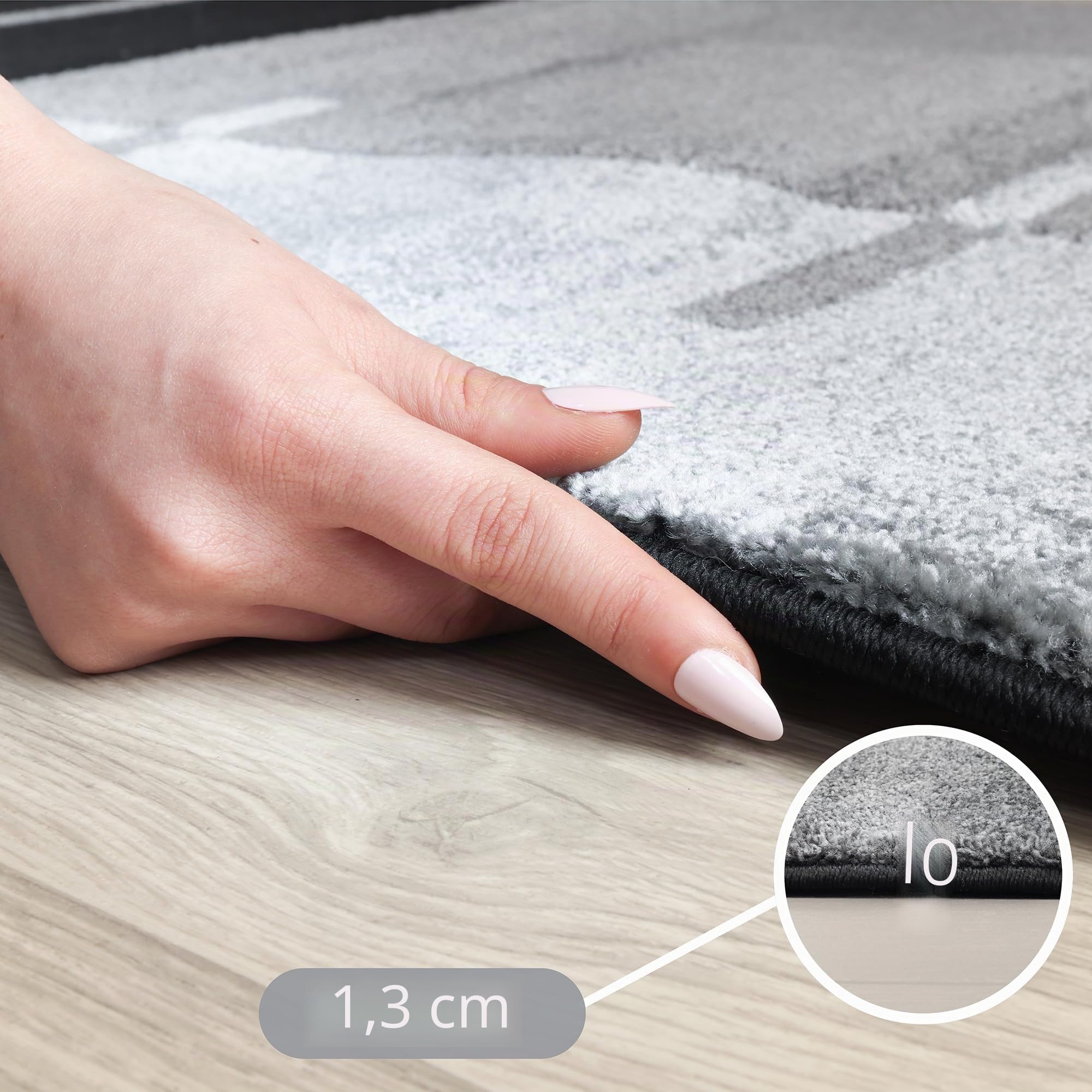 Carpetsale24 Tappeto per Soggiorno 80 x 150 cm Grigio- Design Moderno Tappeto Rettangolare a Pelo Corto per Cucina, Sala da Pranzo e Camera da Letto, Morbido e Facile da Pulire