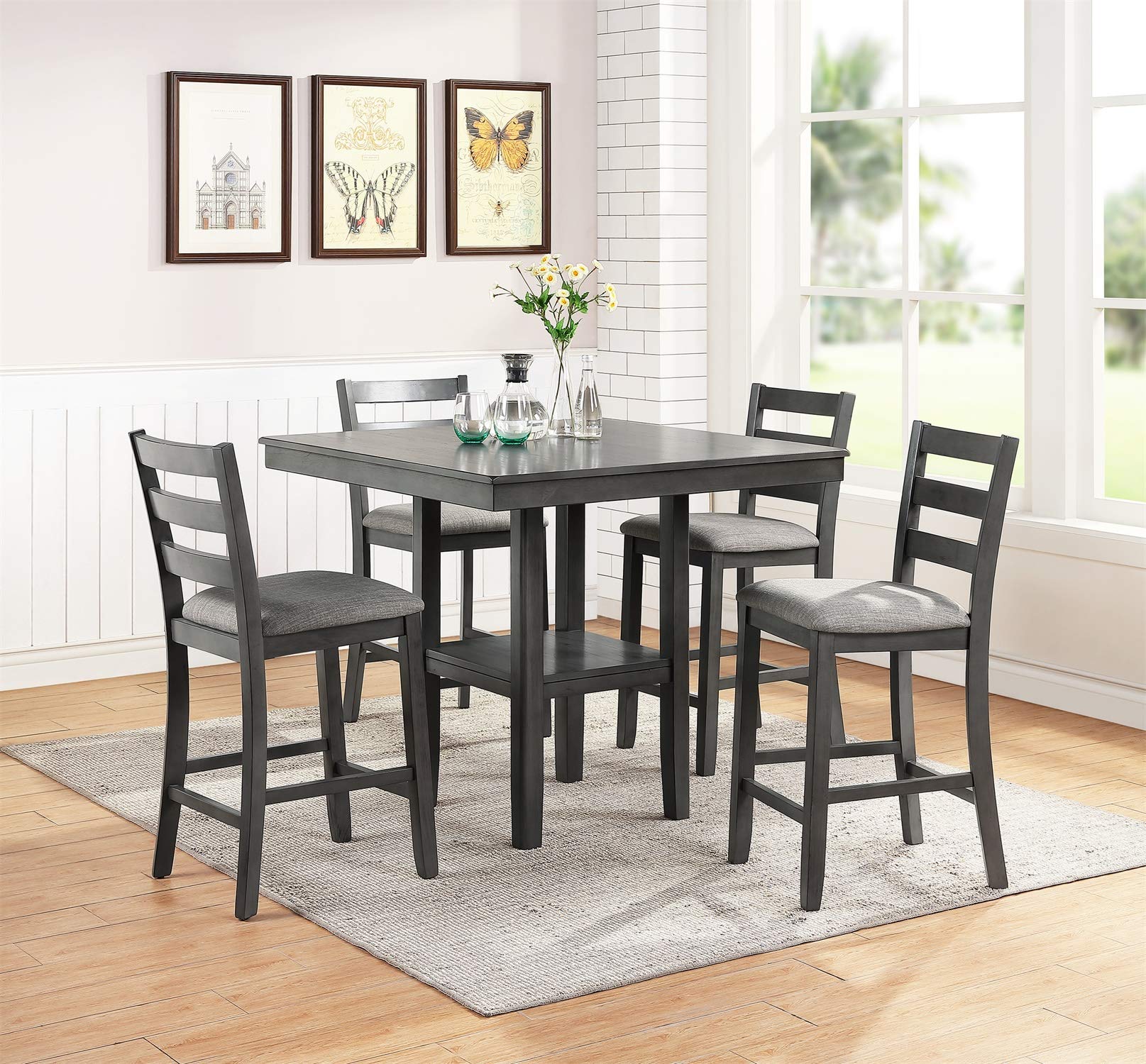 Amazon.com - simple relax SR-PDEX-F2552 Dining Set, Grey - Table