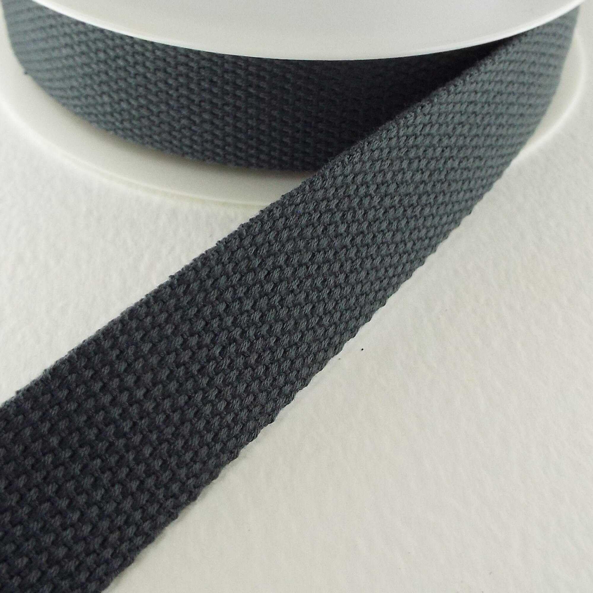 Cotton Mix Webbing 25mm 771D, 083 Dark Grey, 1 Metre