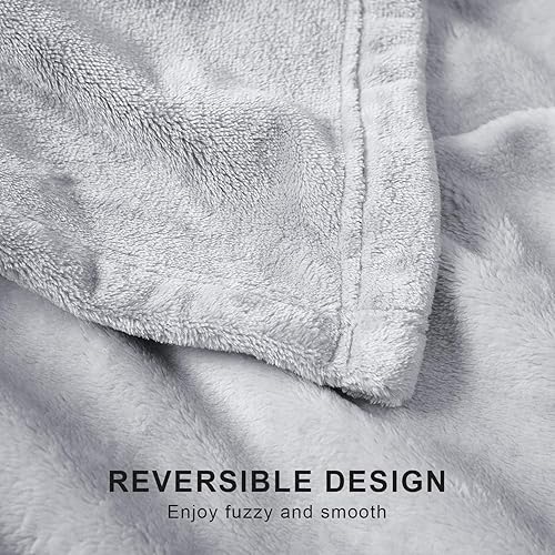 Vista 158 de Hansleep Manta de vellón tamaño individual, color verde azulado, suave y acogedora manta de franela mullida para cama, sofá, viajes, campamento