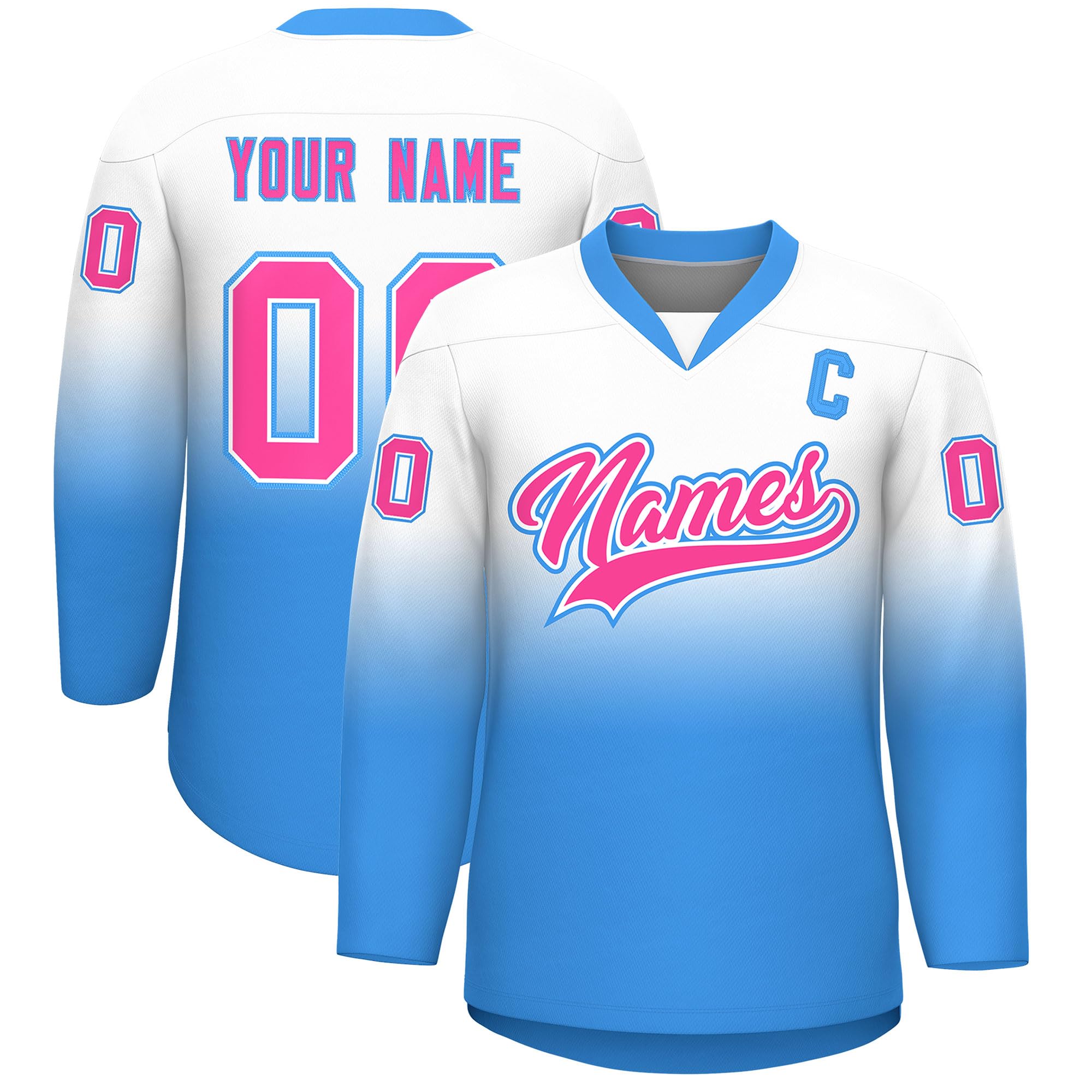 KXK Personalized V-Neck Hockey Jerseys for Men Youth,Custom Hockey Uniform Stitched or Printed Name Number Logo