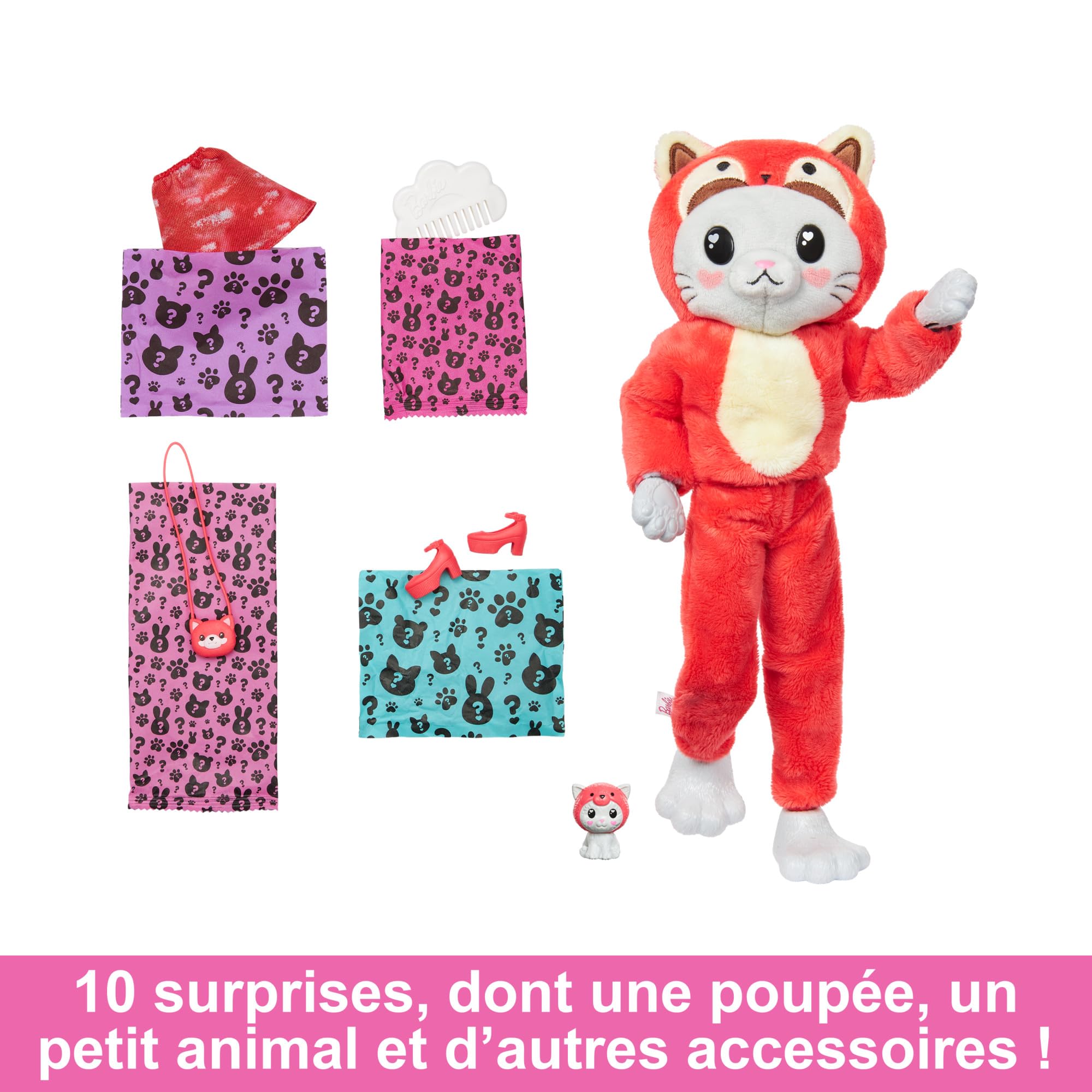 Barbie-Cutie Reveal-Poupée sur le thème des costumes, chaton panda HRK23 - Jeux - Jouets Barbie-Cutie Reveal-Poupée sur le thème des costumes, chaton panda HRK23 - Jeux - Jouets