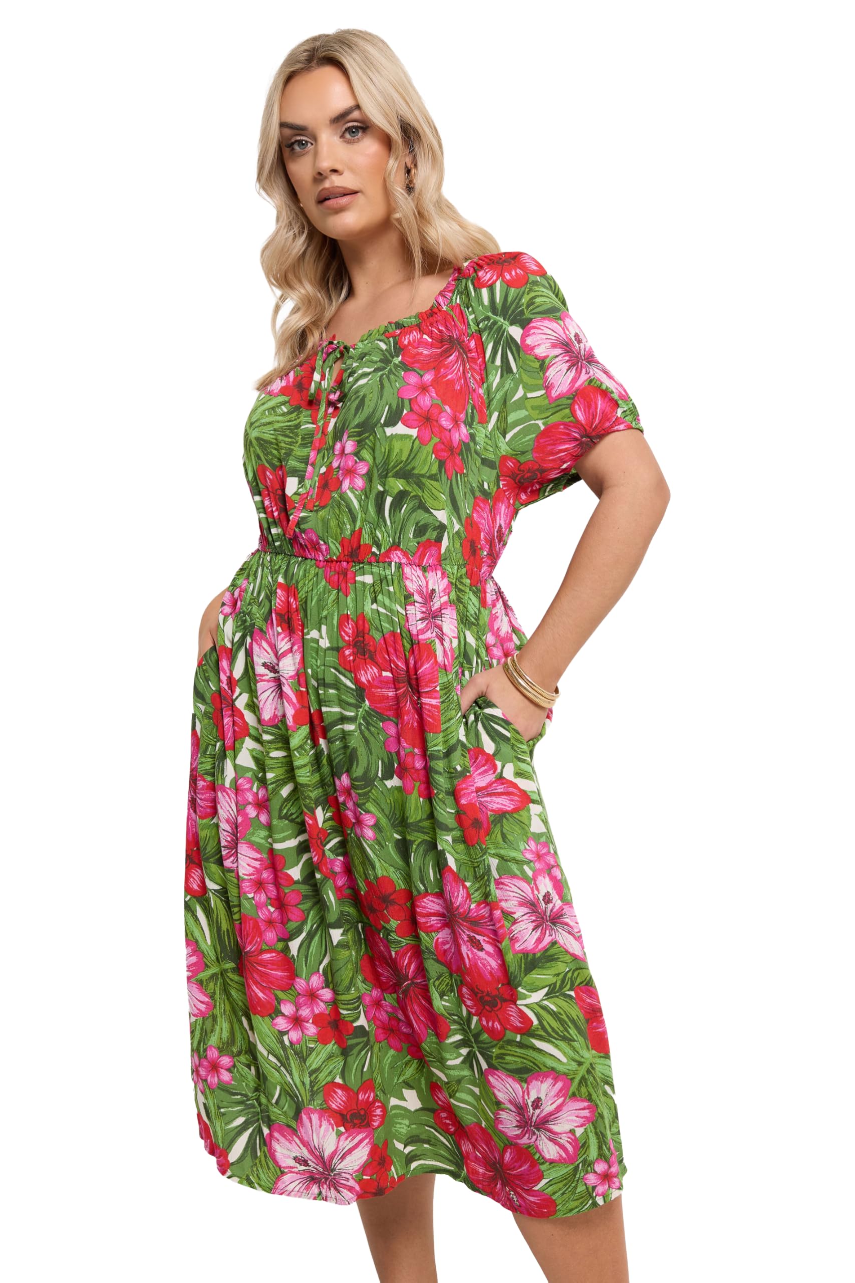 Yours Women's Multicolor Floral Maxi Dress | Size: 22-24