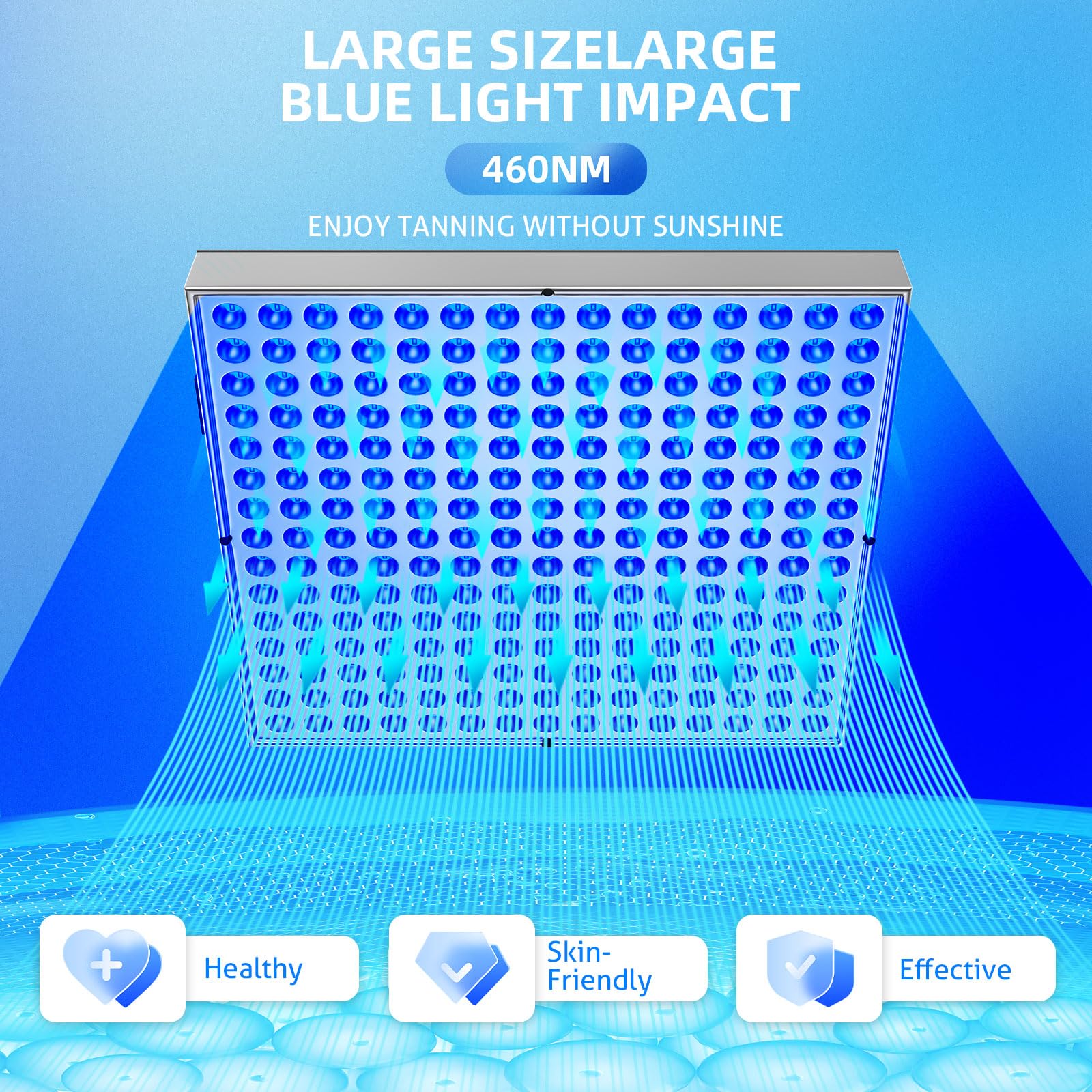 Solarium 45 W pour la maison avec 225 pièces 460 Nm, support réglable pliable et crochets de suspension, solarium pour le visage pour la maison pour le corps et le visage