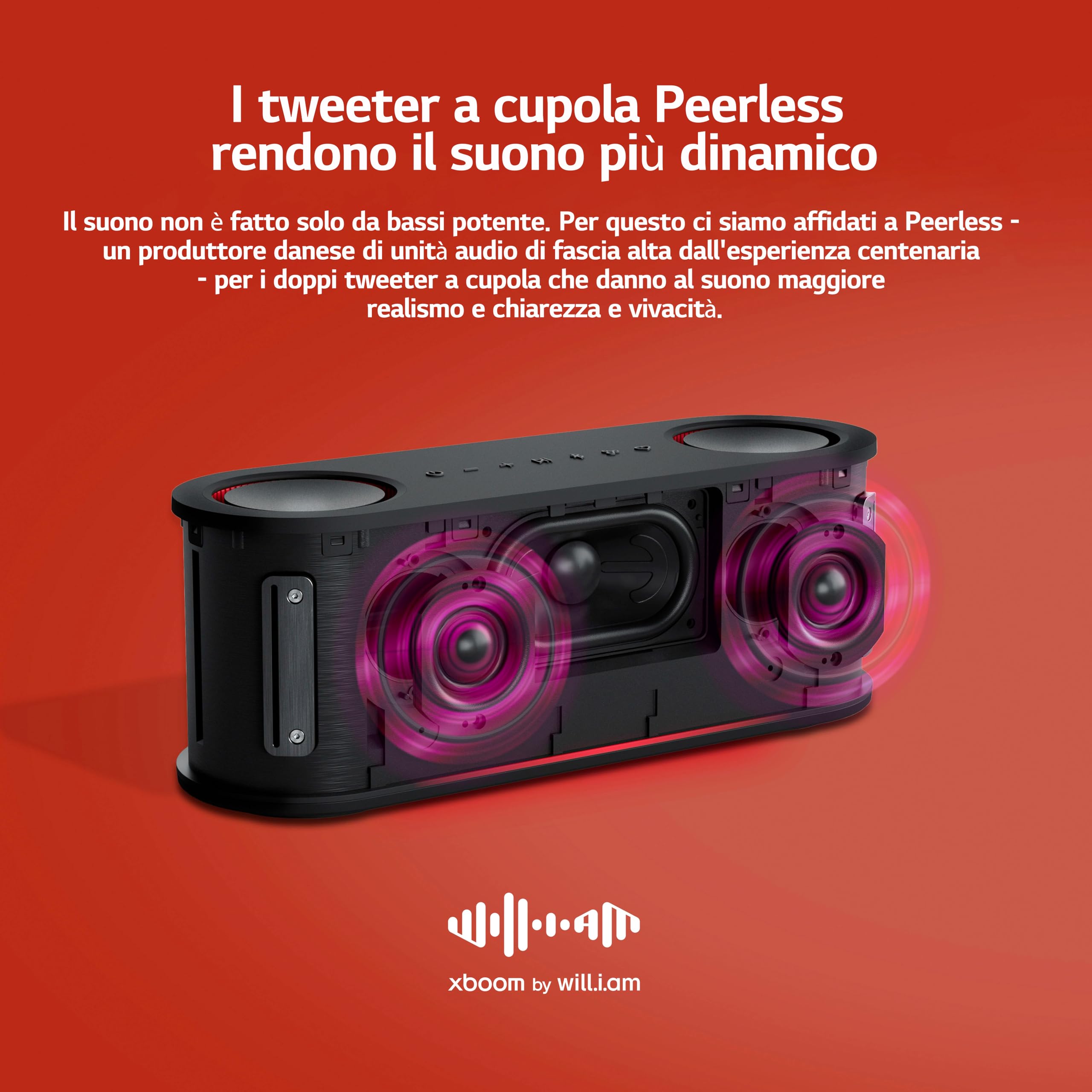 LG xboom Bounce,Speaker Bluetooth Portatile, Cassa Altoparlante Impermeabile e Antipolvere IP67, Fino a 30h di Autonomia,Compatibile con (Google, Siri, Alexa)