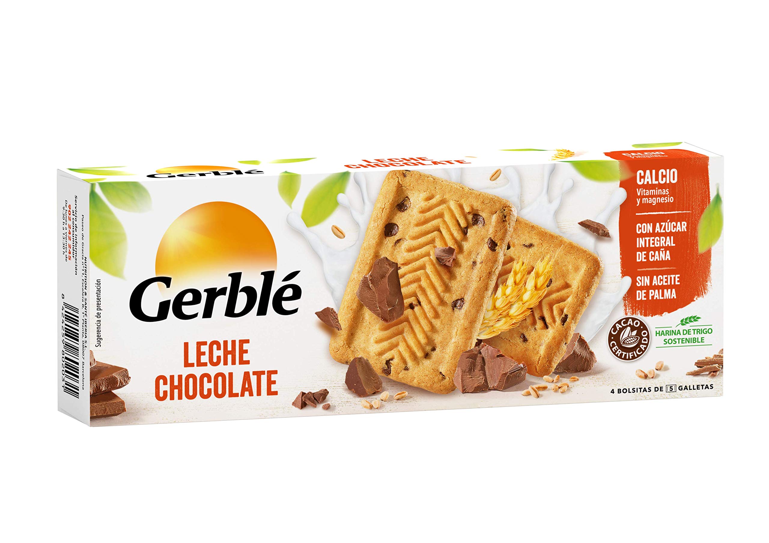 Gerblé Galleta de Leche, Chocolate y Yogur, 12 Unidades
